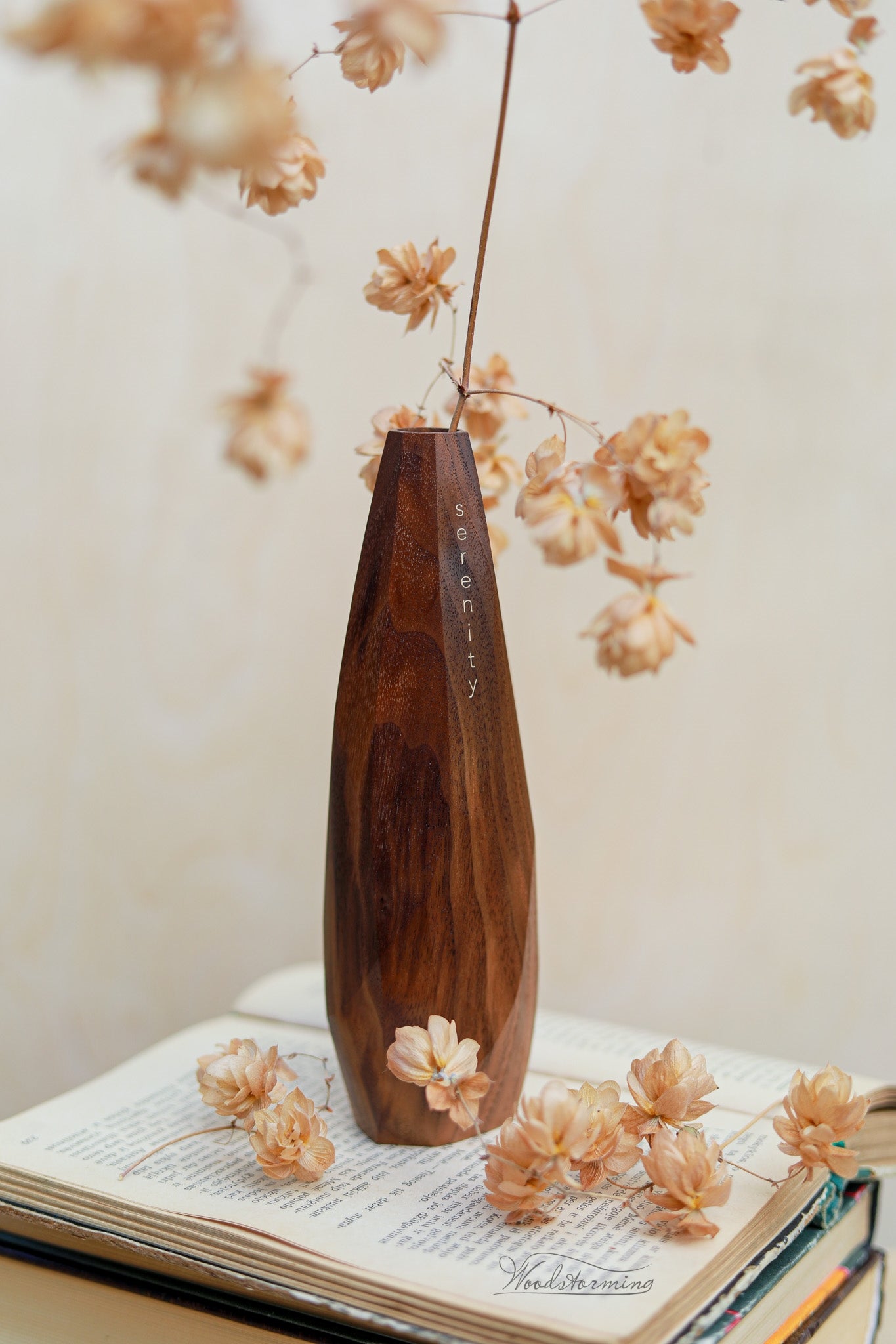 Personalized wood vase for home decor, inspirational gift, mantra vase