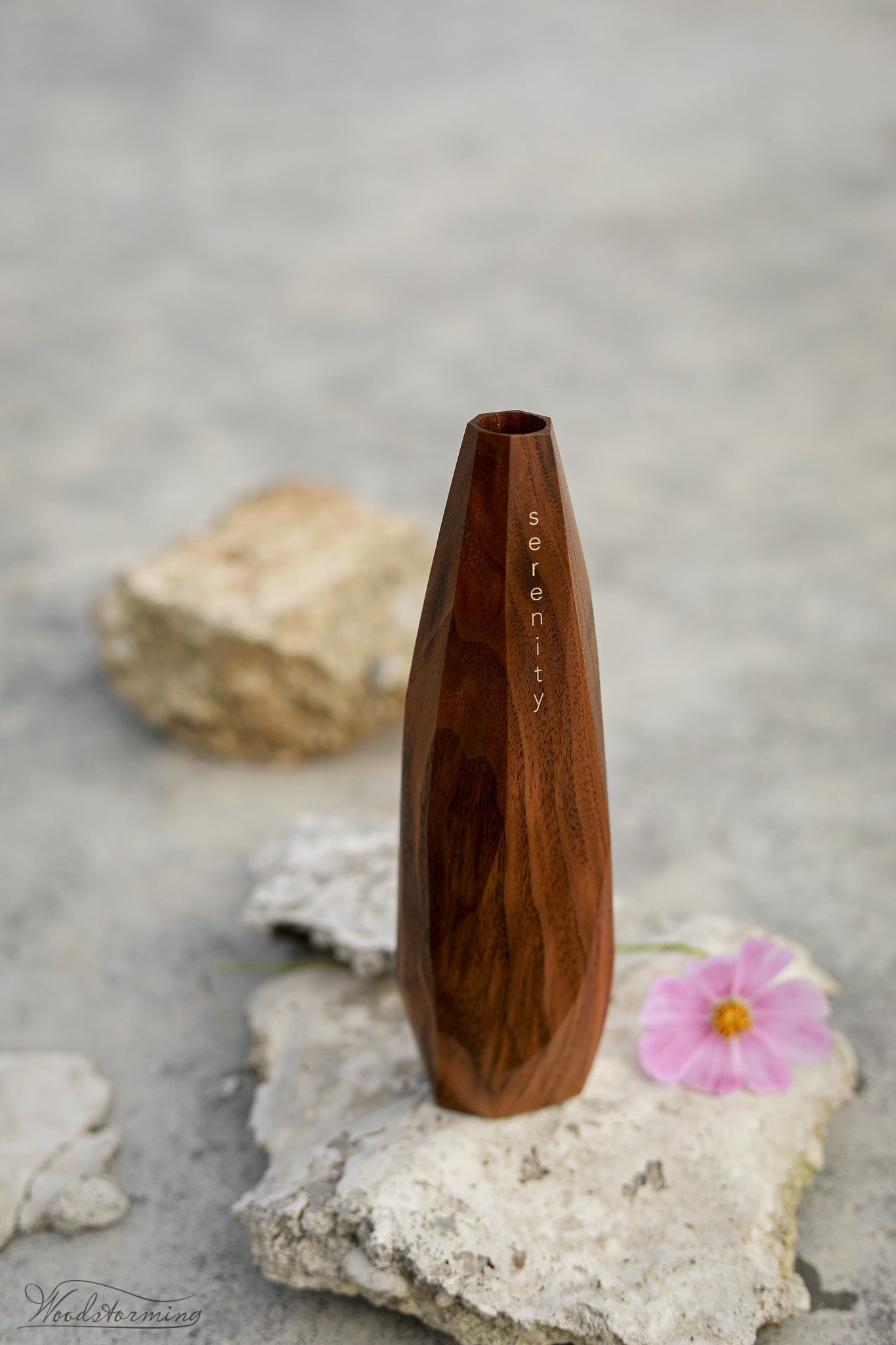 Personalized wood vase for home decor, inspirational gift, mantra vase