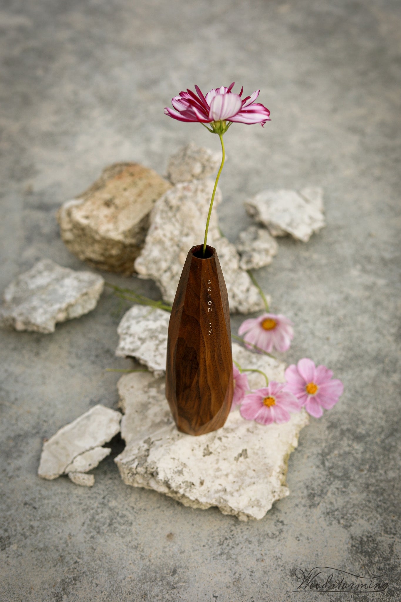 Personalized wood vase for home decor, inspirational gift, mantra vase