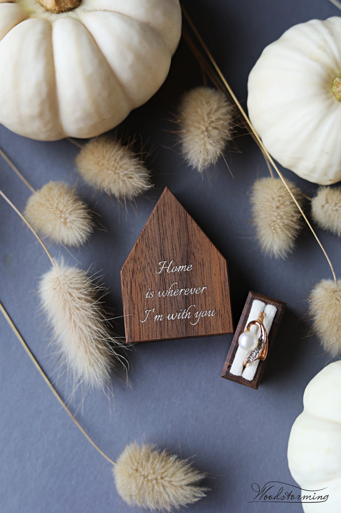 Slim house ring box - Home is wherewer I'm with you