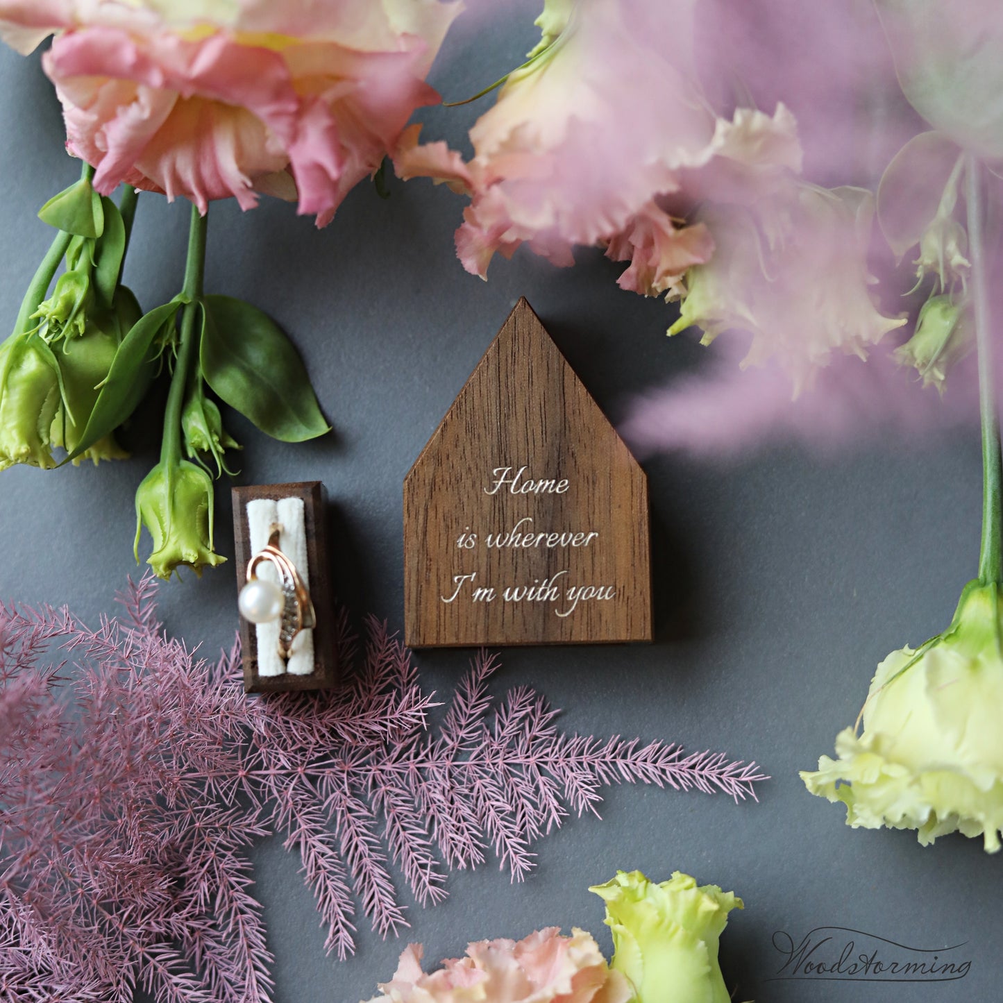 Slim house ring box - Home is wherewer I'm with you