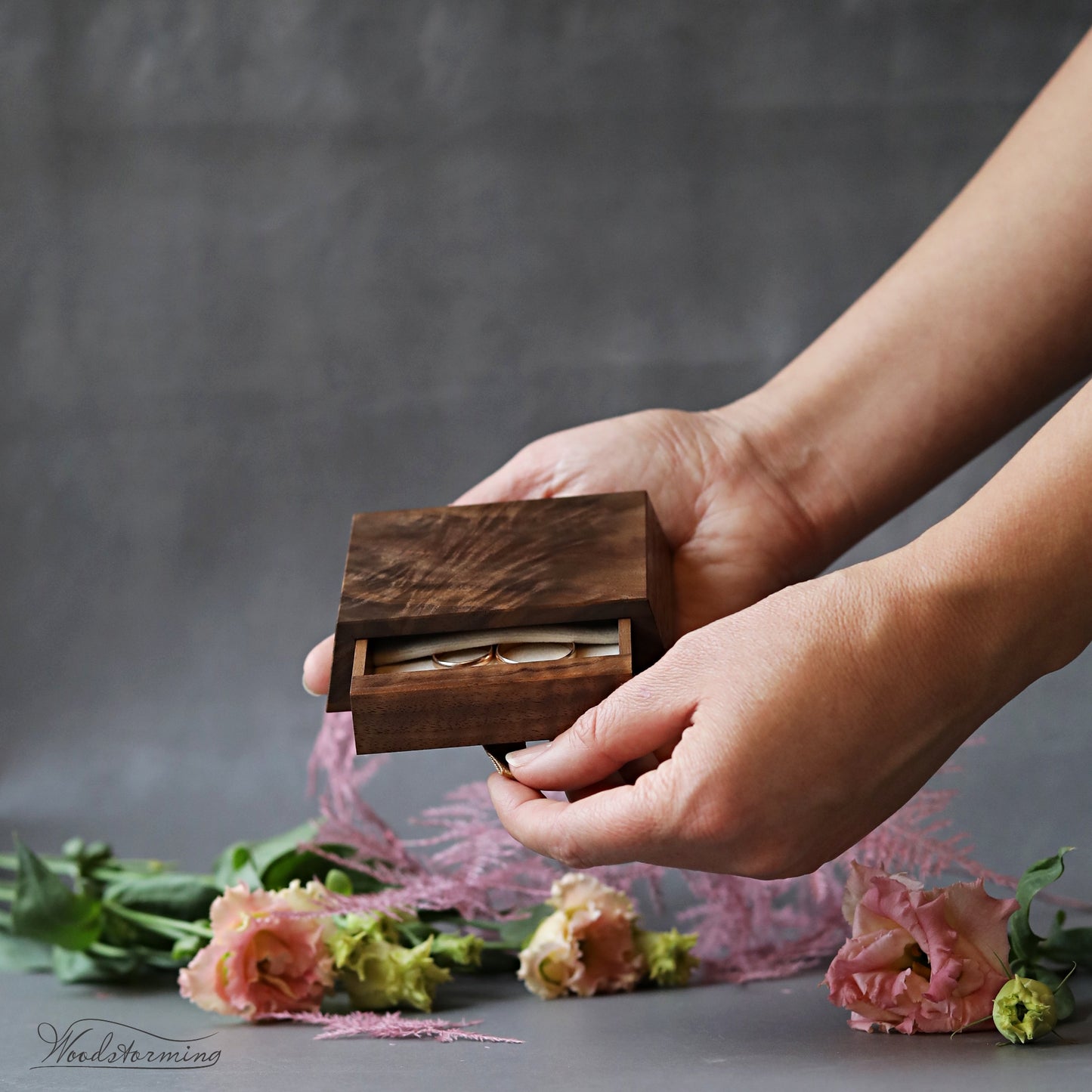 Wedding ceremony ring box, ring bearer box