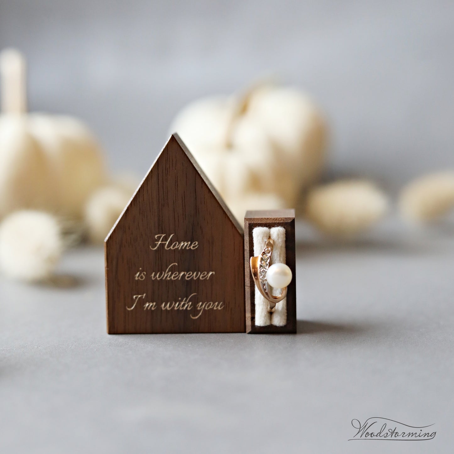 Slim house ring box - Home is wherewer I'm with you