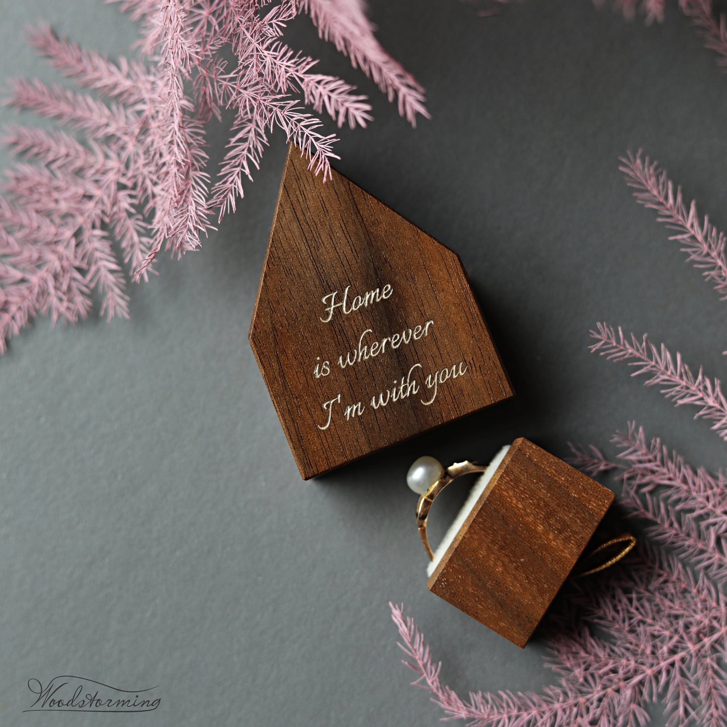 Slim house ring box - Home is wherewer I'm with you