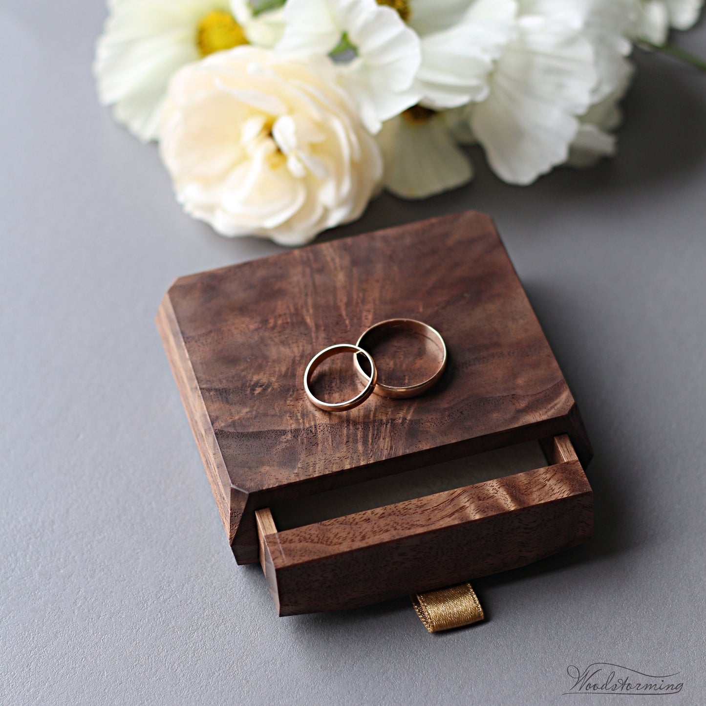 Wedding ceremony ring box, ring bearer box