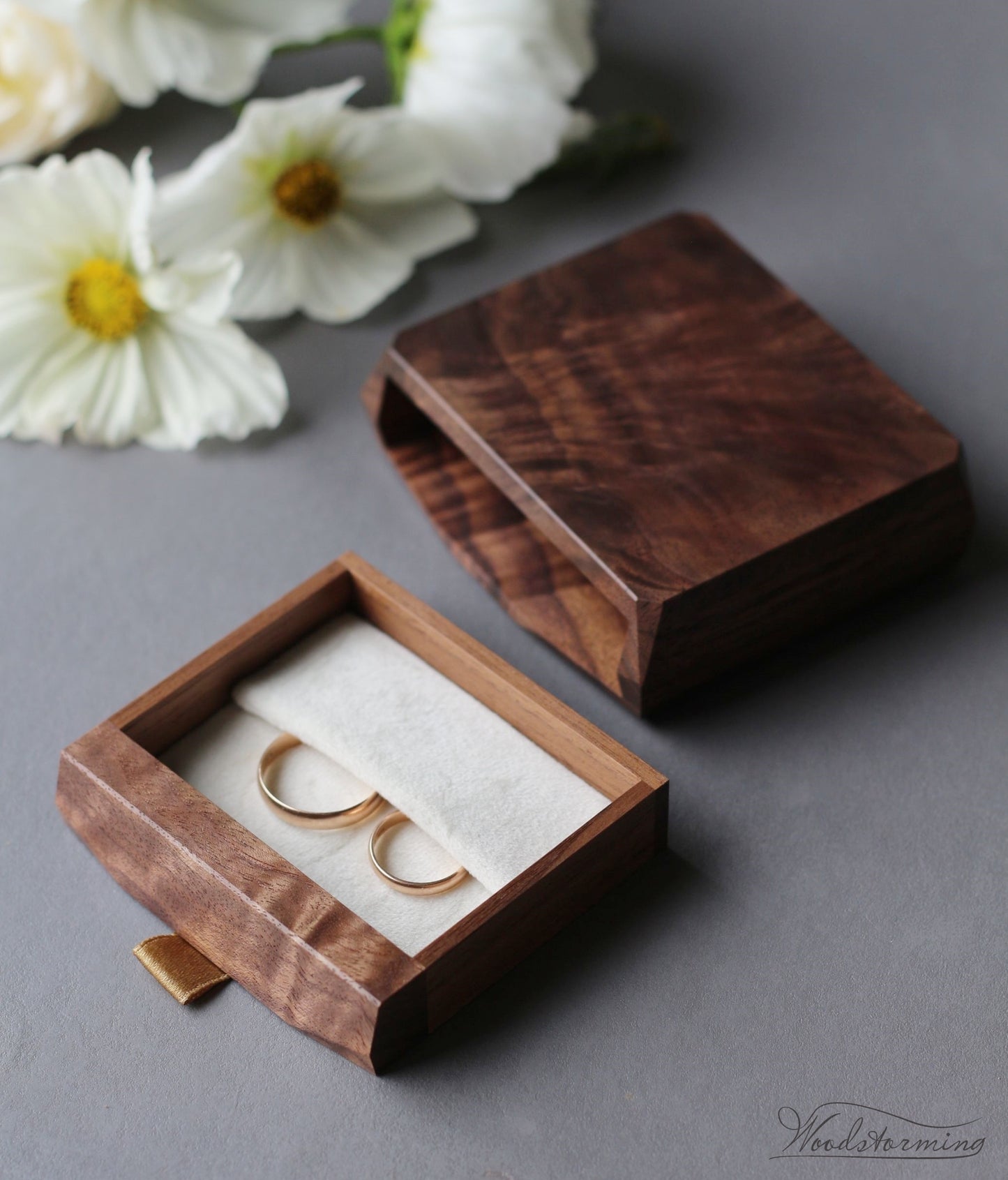 Wedding ceremony ring box, ring bearer box