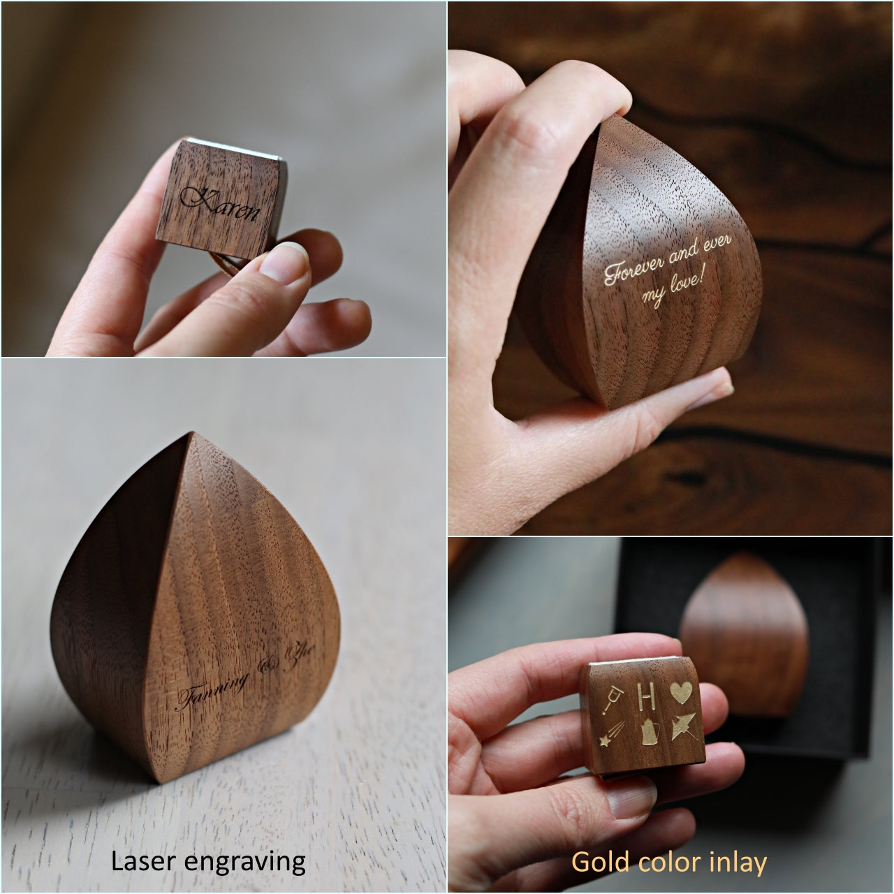 Unique engagement ring box - flower bud