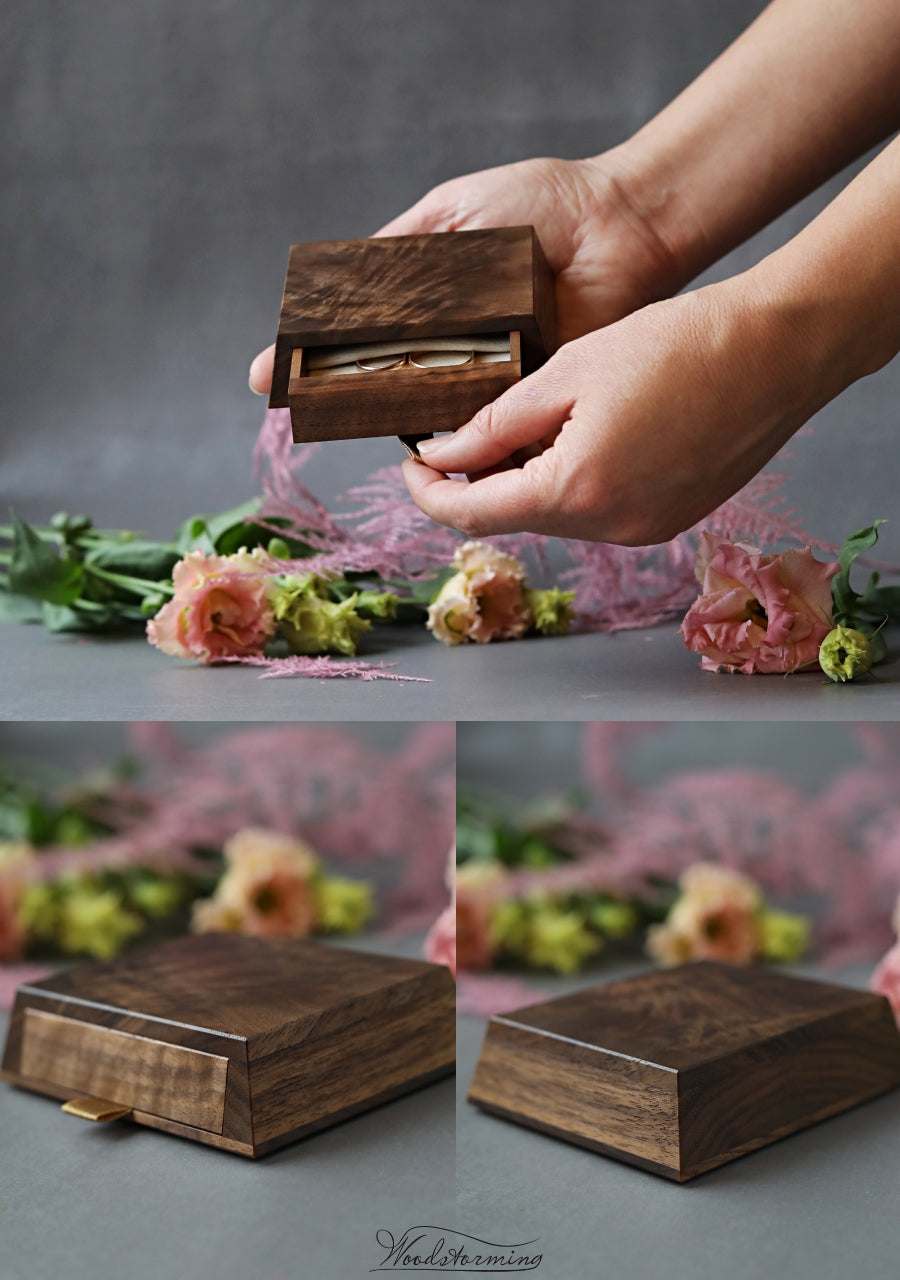 Wedding ceremony ring box, ring bearer box