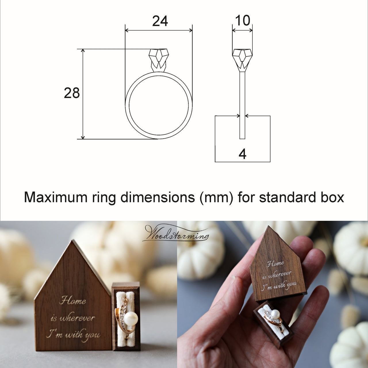Slim house ring box - Home is wherewer I'm with you