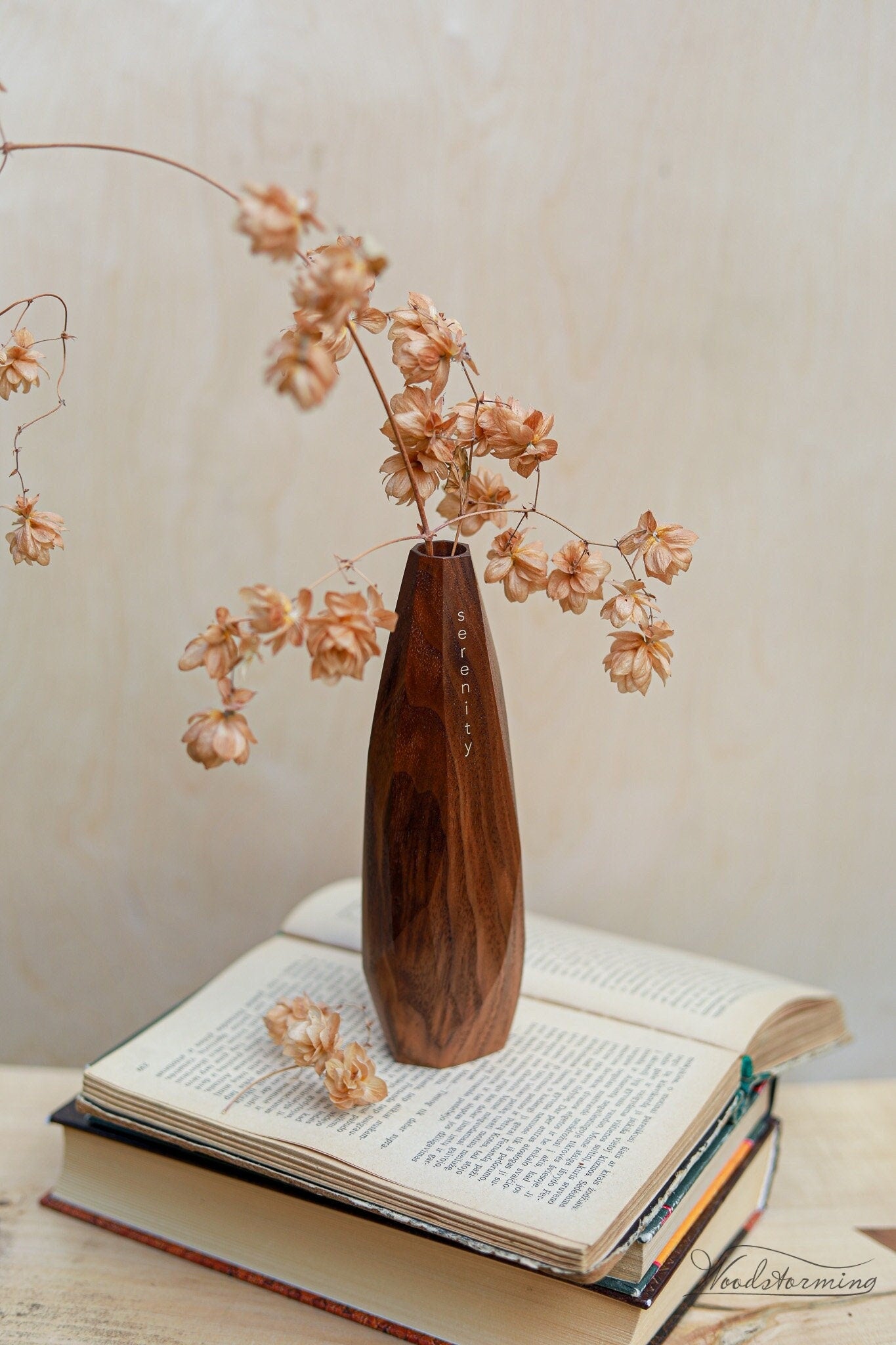 Personalized wood vase for home decor, inspirational gift, mantra vase