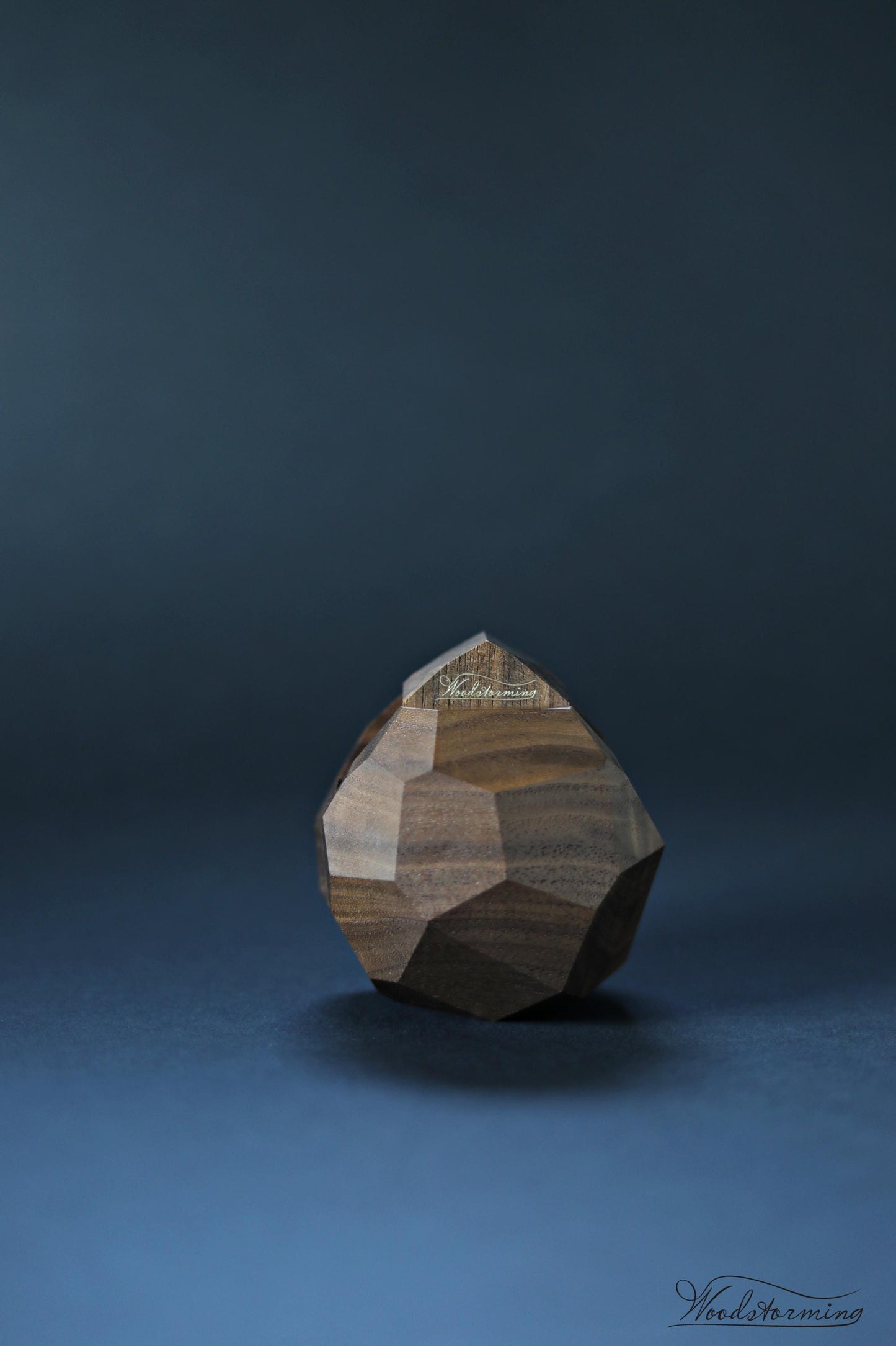 Wooden faceted engagement ring box, secret proposal ring box, sculptural ring display by Woodstorming