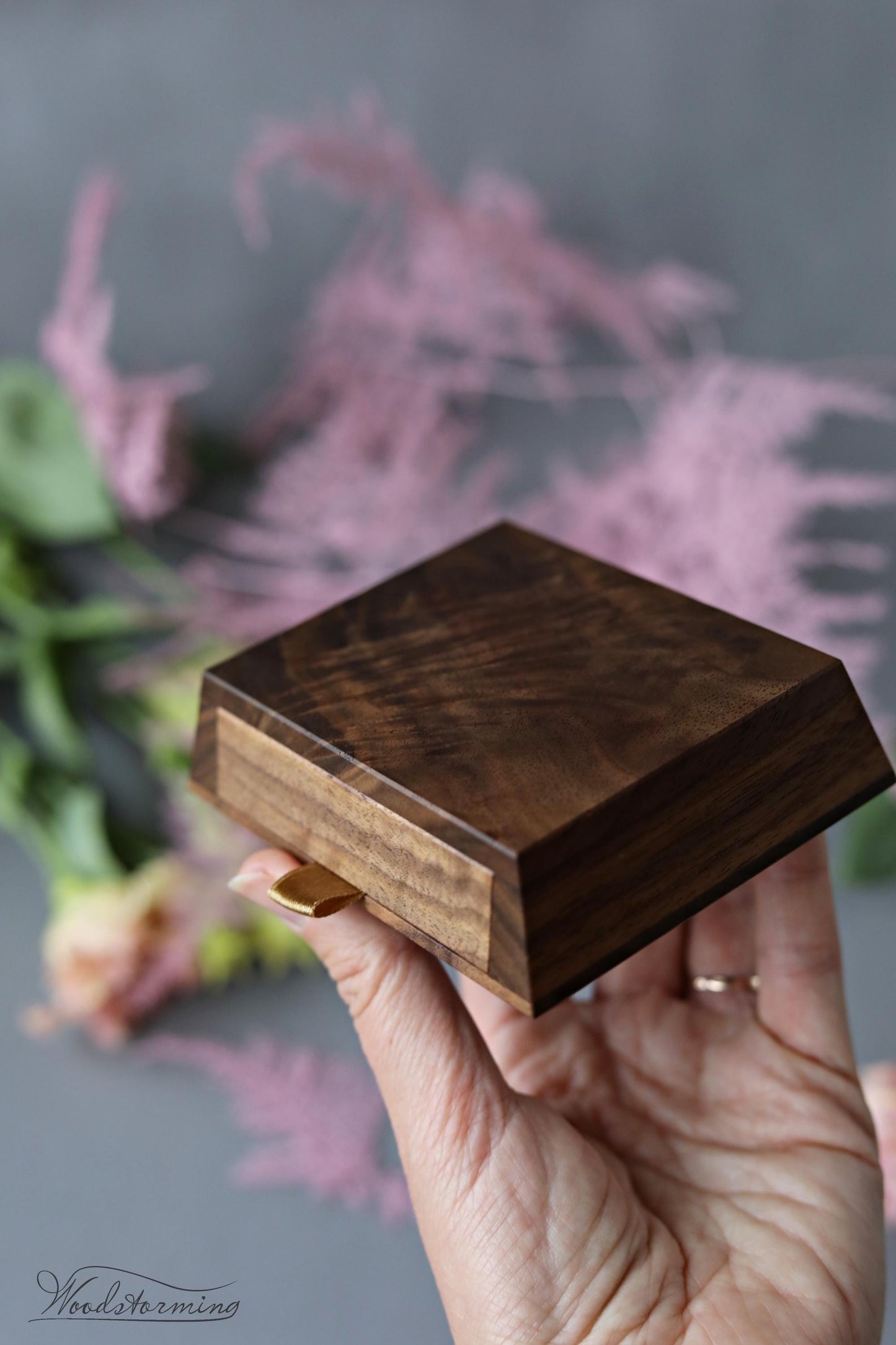 Wedding ceremony ring box, ring bearer box