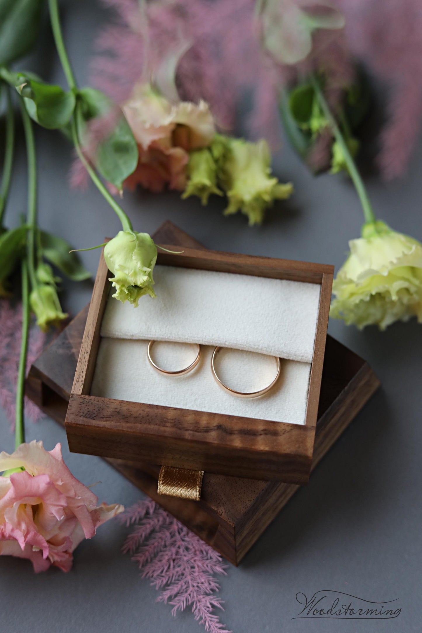 Wedding ceremony ring box, ring bearer box
