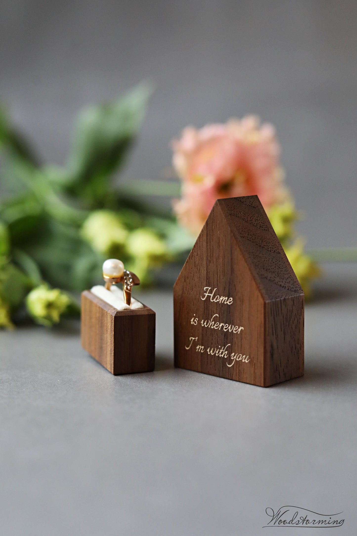 Slim house ring box - Home is wherewer I'm with you
