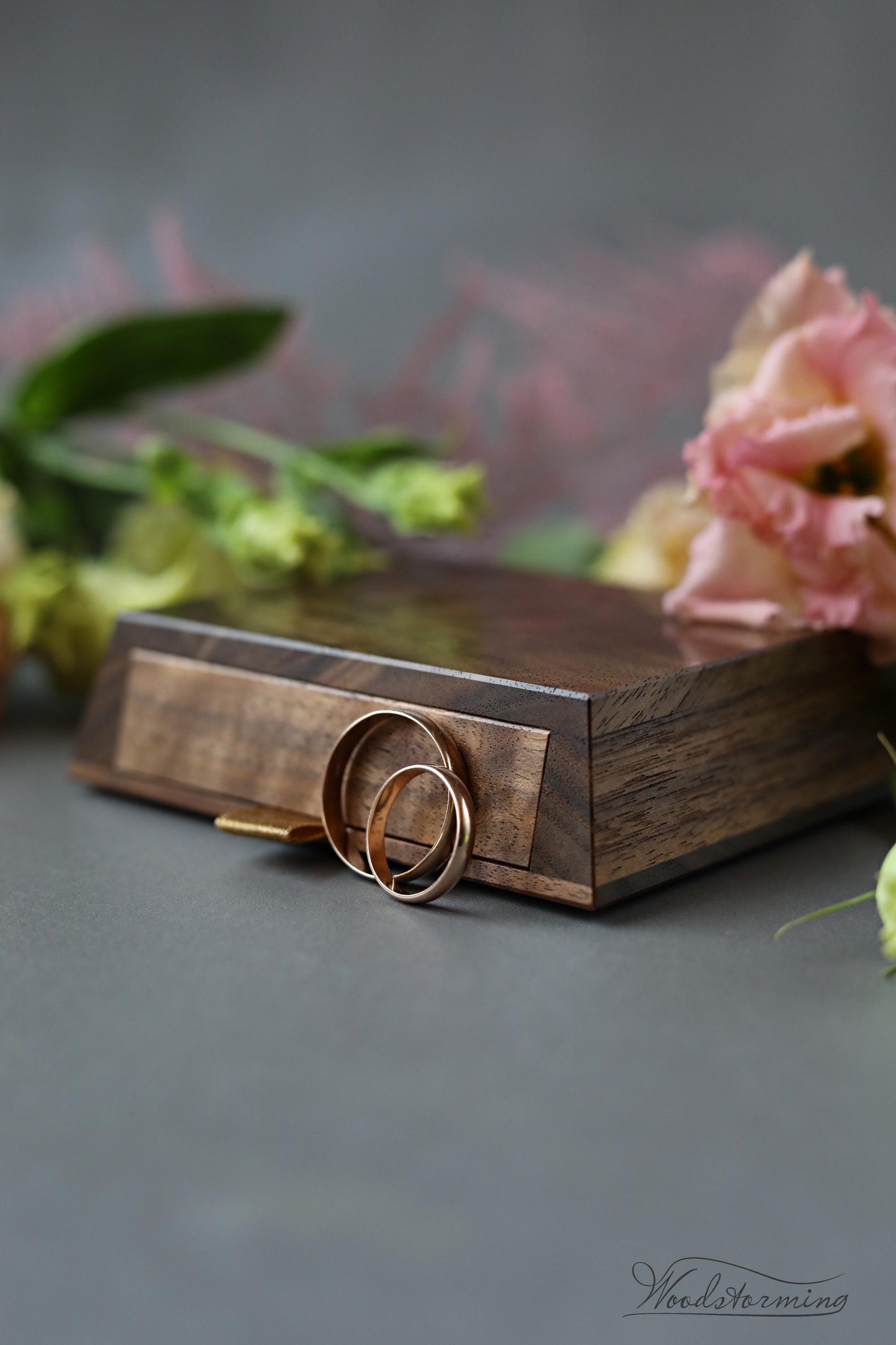 Wedding ceremony ring box, ring bearer box