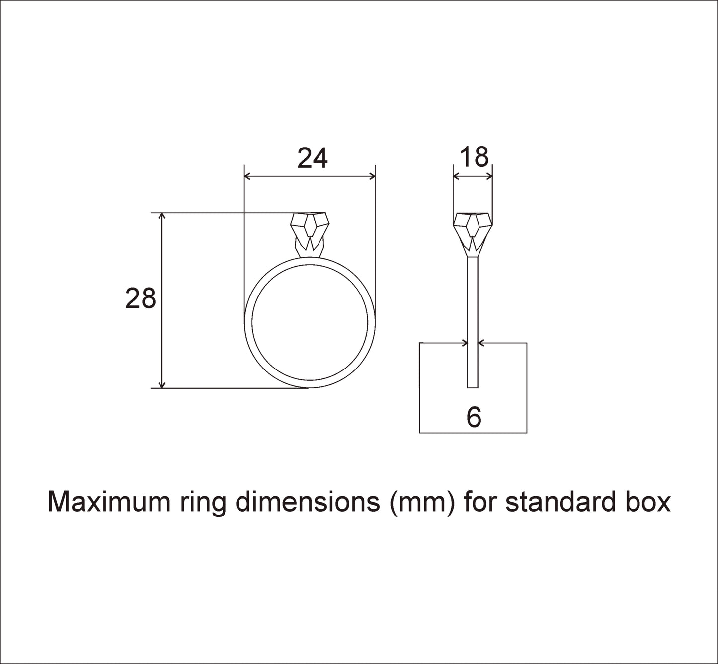 Pie shape ring box with secret drawer