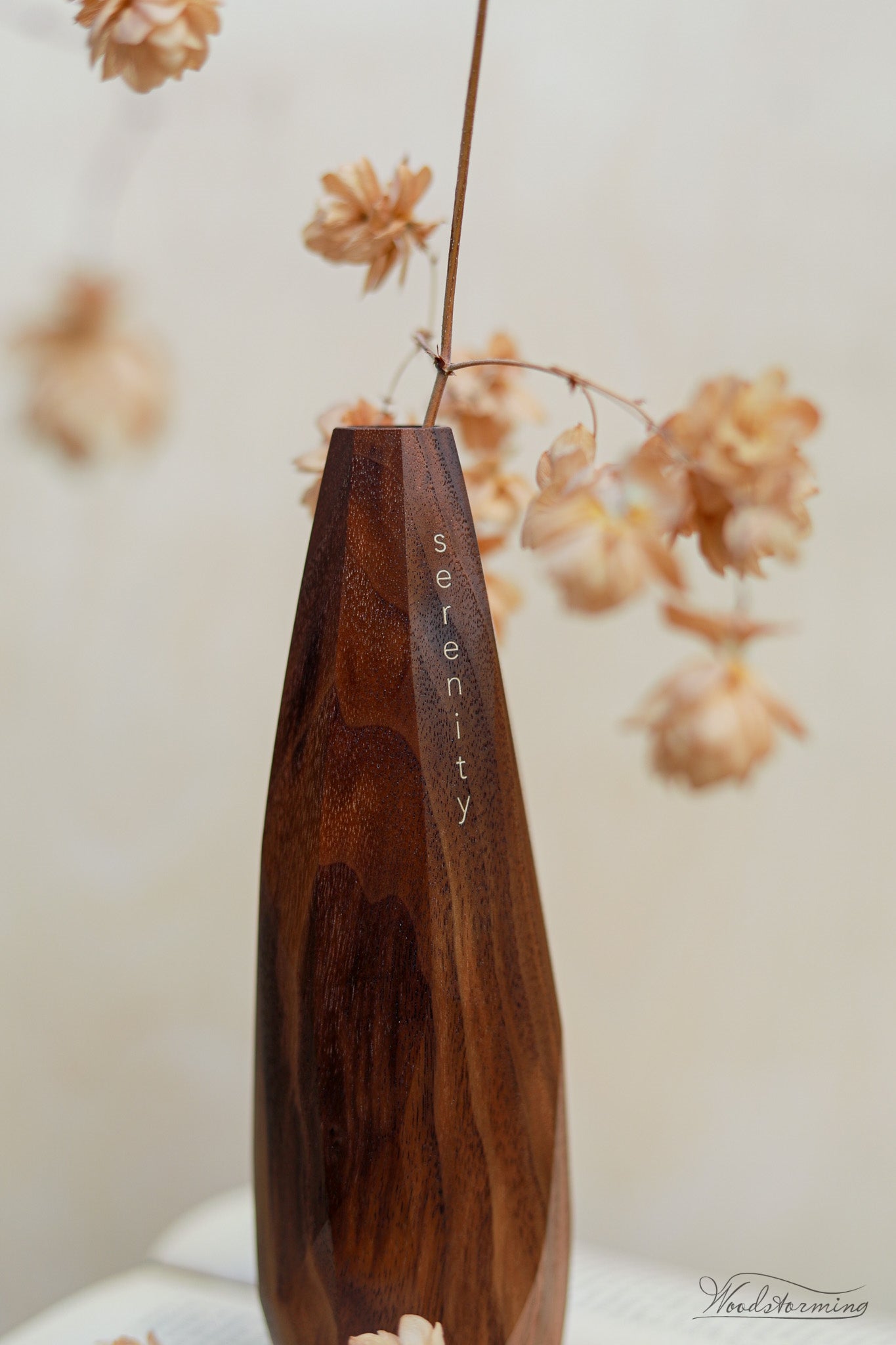 Personalized wood vase for home decor, inspirational gift,  mantra vase