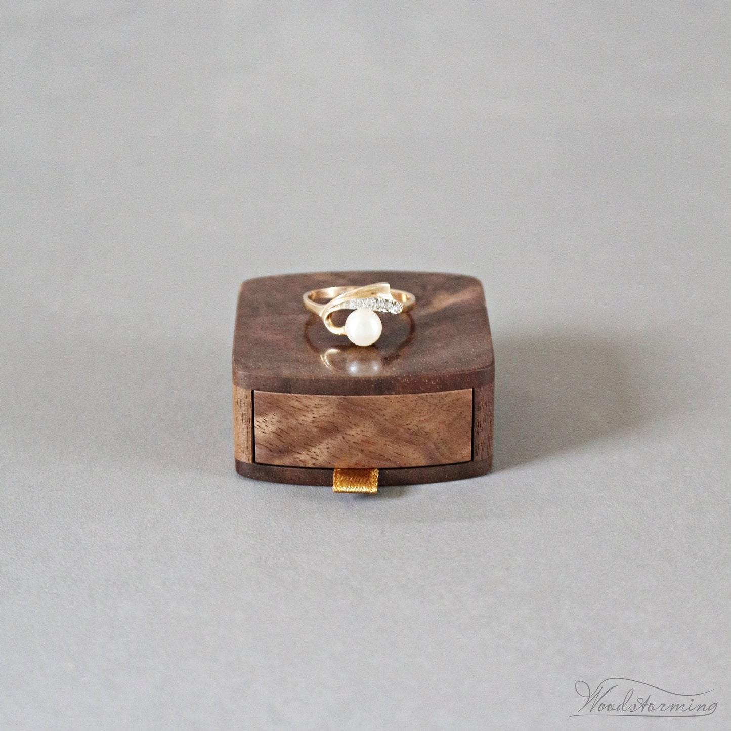 Slim proposal box - pocket size engagement ring box by Woodstorming