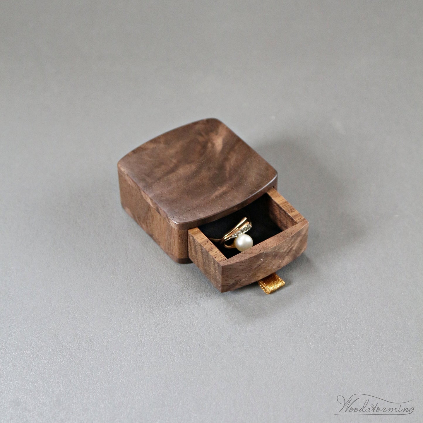 Slim proposal box - pocket size engagement ring box by Woodstorming