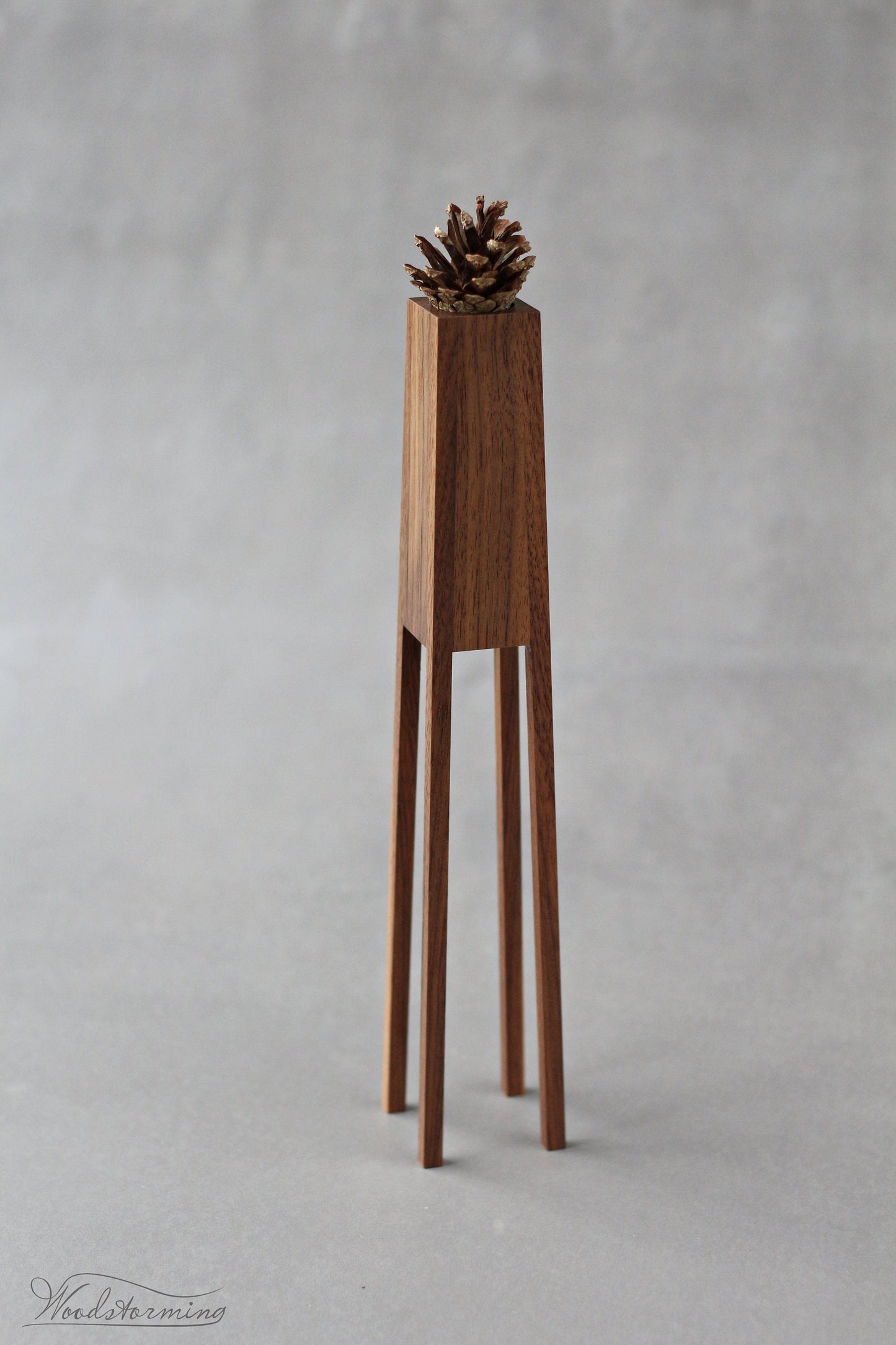 Modern minimalist wood vase for home decor, dry flower vase and interior accent